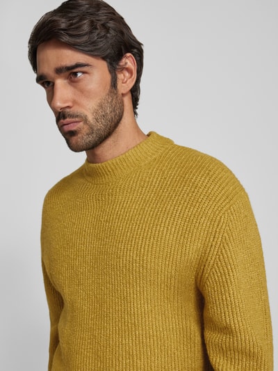 JAKE*S STUDIO MEN Strickpullover mit Rundhalsausschnitt Senf 3