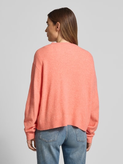 American Vintage Oversized Strickjacke mit Knopfleiste Modell 'DAMSVILLE' Koralle Melange 5