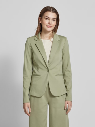 ICHI Slim fit blazer met paspelzakken, model 'KATE' Rietgroen - 4