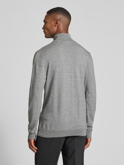 SELECTED HOMME Regular Fit Strickpullover aus reiner Baumwolle Modell 'BERG' Hellgrau Melange 5