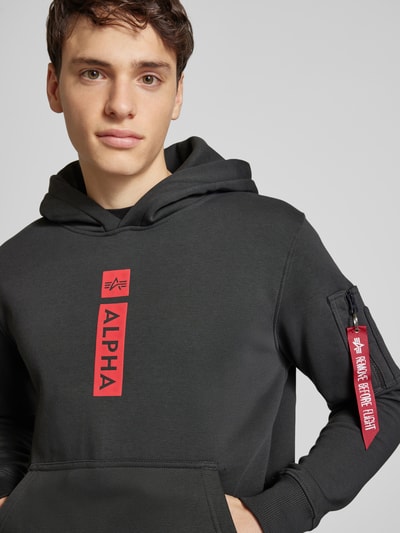 Alpha Industries Hoodie met labelprint Antraciet - 3