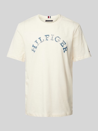 Tommy Hilfiger T-shirt met labelprint Beige - 2