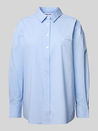 Pegador Oversized blouse met labelstitching, model 'EVA' Lichtblauw - 2