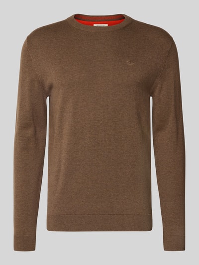 Tom Tailor Regular Fit Pullover aus reiner Baumwolle Dunkelbraun 2