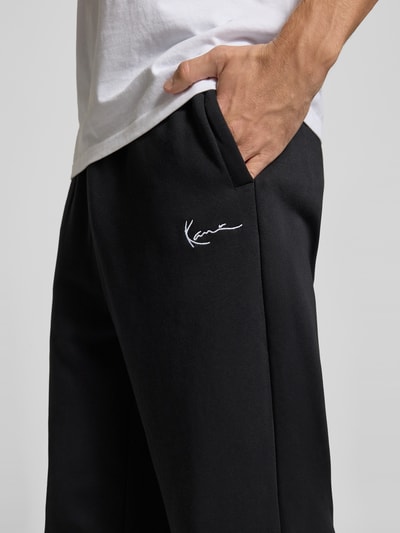 KARL KANI Straight Leg Sweatpants mit Label-Stitching Black 3
