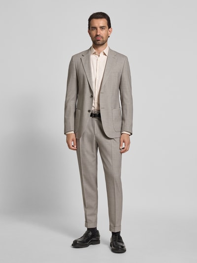 Jake*s Slim Fit Business-Hemd mit Knopfleiste Sand 1