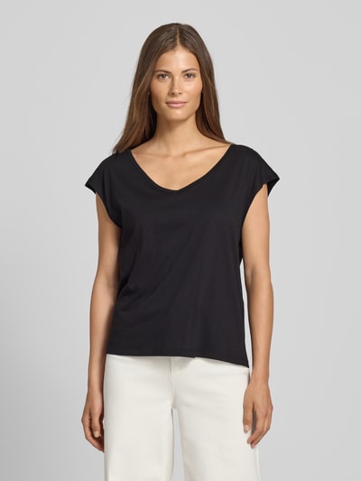 s.Oliver RED LABEL Loose Fit T-Shirt aus Baumwoll-Modal-Mix BLACK 4