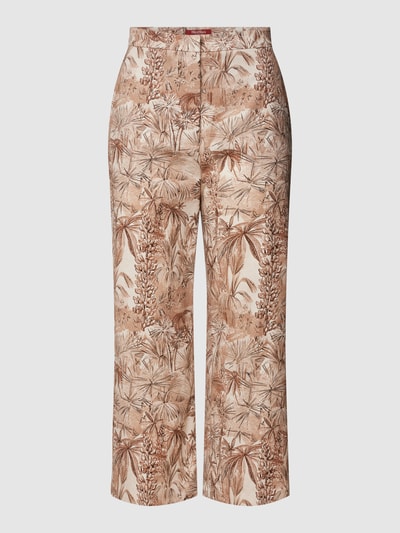 Max Mara Studio Broek met all-over motief, model 'CALERNO' Cognac - 2