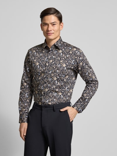 ETERNA Regular fit zakelijk overhemd van katoen met kentkraag Marineblauw - 4