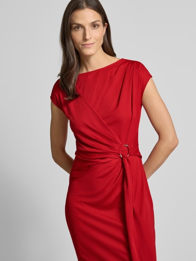 Lauren Ralph Lauren Knielanges Kleid in Wickel-Optik Modell 'Gervas' Rot 3