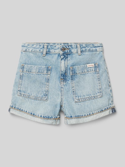 Calvin Klein Jeans Jeansshorts mit aufgesetzten Taschen und Label-Detail Hellblau 1