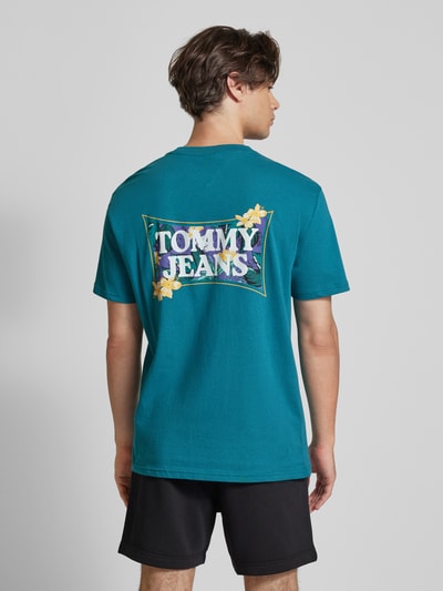 Tommy Jeans T-Shirt mit Label-Print Petrol 5