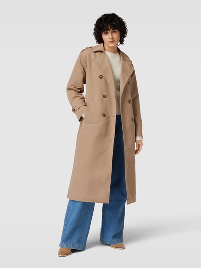 Vero Moda Trenchcoat met strikceintuur, model 'CHLOE' Zand - 1