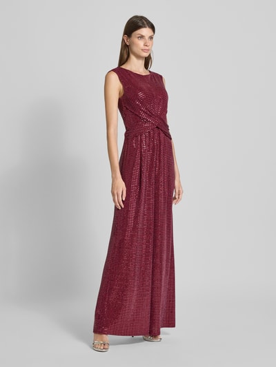 Vera Mont Relaxed Fit Jumpsuit mit Paillettenbesatz Bordeaux 1