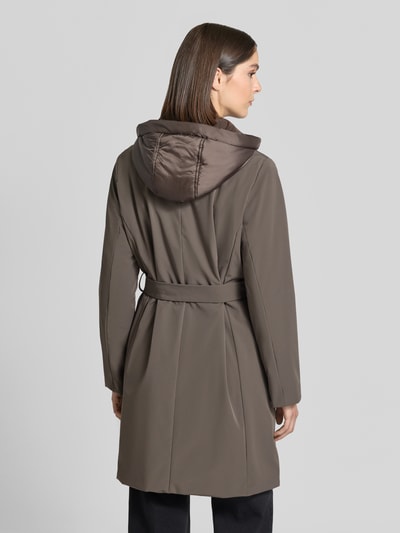 CINQUE Lange jas met imitatiebont, model 'PAOLINA' Taupe - 5