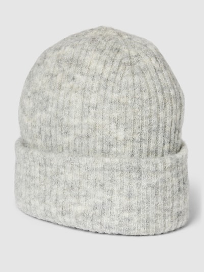 Selected Femme Beanie met structuurmotief, model 'MALINE' Lichtgrijs gemêleerd - 1