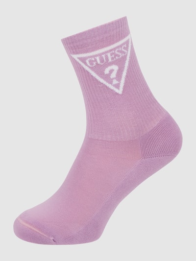 Guess Socken mit Label-Print Flieder 1