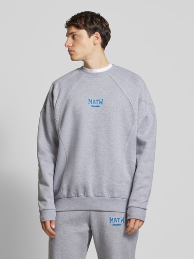 Review X MATW Sweatshirt mit Label-Print Hellgrau Melange 4