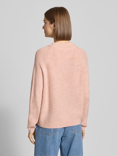 Only Comfort fit gebreide pullover met ronde hals en kraag, model 'JESS' Rosé - 5