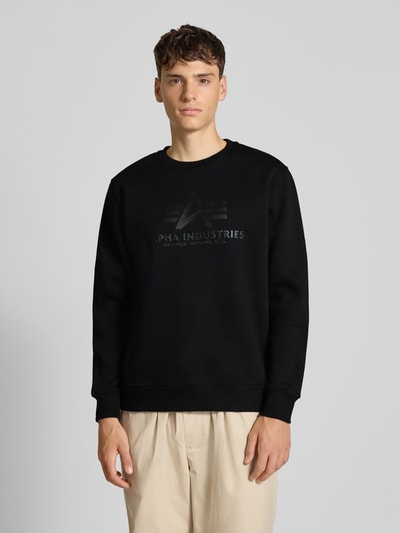 Alpha Industries Sweatshirt mit Logo und Rundhalsausschnitt Black 4