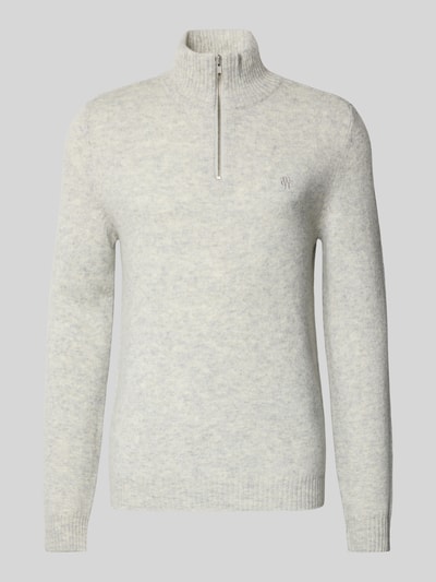 MCNEAL Strickpullover aus Lammwolle Mittelgrau Melange 2