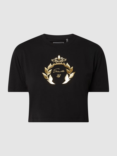 SIK SILK T-shirt o kroju pudełkowym z logo Czarny 2