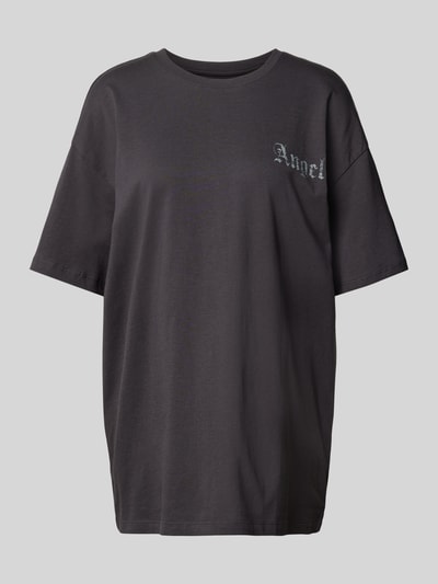 Only Oversized T-shirt met labelprint, model 'LIVA' Antraciet - 2