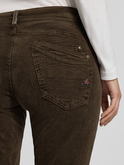 Buena Vista Spodnie sztruksowe o kroju slim fit z mieszanki bawełny Czekoladowy 3