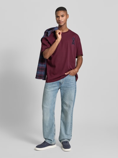 Armedangels Oversized T-Shirt aus Bio-Baumwolle Modell 'AADRU' Bordeaux 1