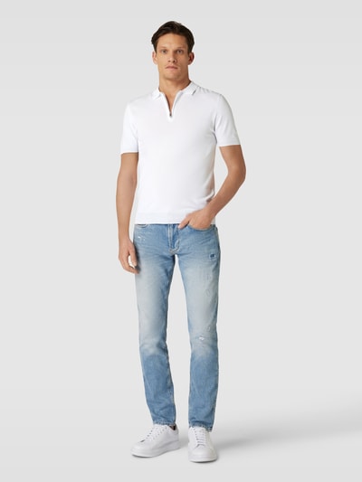 Antony Morato Poloshirt met korte ritssluitingsoverslag Offwhite - 1