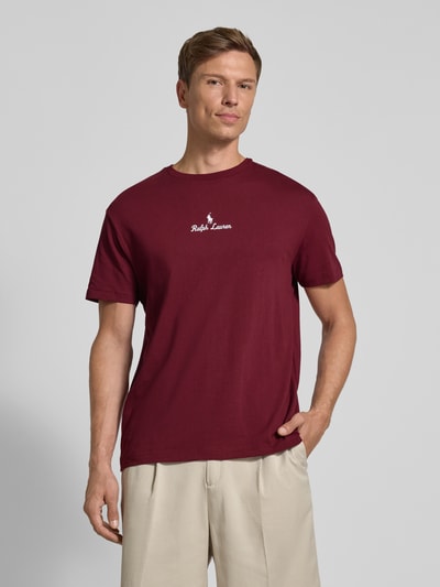 Polo Ralph Lauren T-shirt met labelstitching Bordeaux - 4
