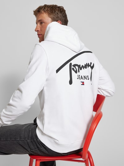 Tommy Jeans Regular fit hoodie met labelprint Wit - 3