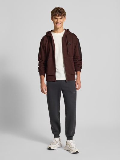 adidas Sportswear Sweatjacke mit Kapuze Dunkelbraun 1