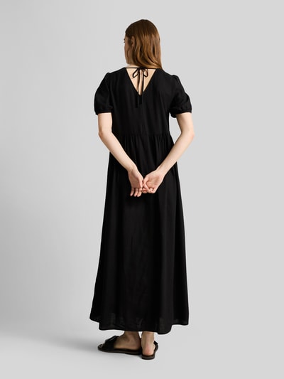 Tom Tailor Denim Figurumspielendes Midikleid aus Viskose-Leinen-Mix Black 5
