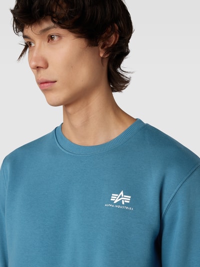 Alpha Industries Sweatshirt met labelprint, model 'BASIC' Bleu - 3