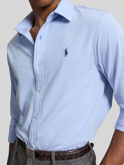 Polo Ralph Lauren Slim Fit Freizeithemd mit Logo-Stitching Hellblau 4