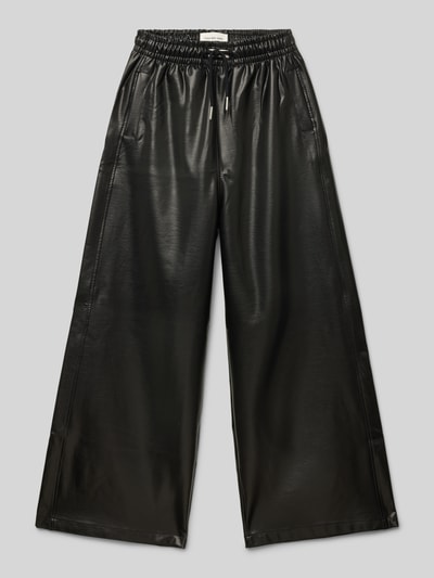 Calvin Klein Jeans Wide Leg Hose in Leder-Optik Black 1