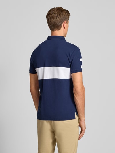 Polo Ralph Lauren Custom Slim Fit Poloshirt mit verdeckter Knopfleiste Marine 5