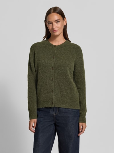 Samsøe Samsøe Regular Fit Cardigan aus Woll-Alpaka-Mix Modell 'NOR' Dunkelgruen 4