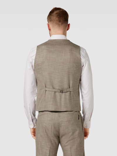 Cinque Gilet met structuurmotief, model 'Vitra' Zand - 5