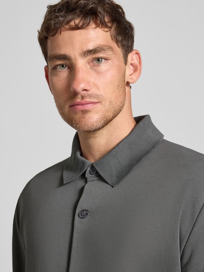 Lindbergh Sweatjacke mit Kentkragen Mittelgrau 3