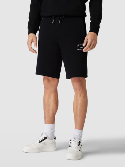 Karl Lagerfeld Sweatshorts mit Label-Stitching Black 4