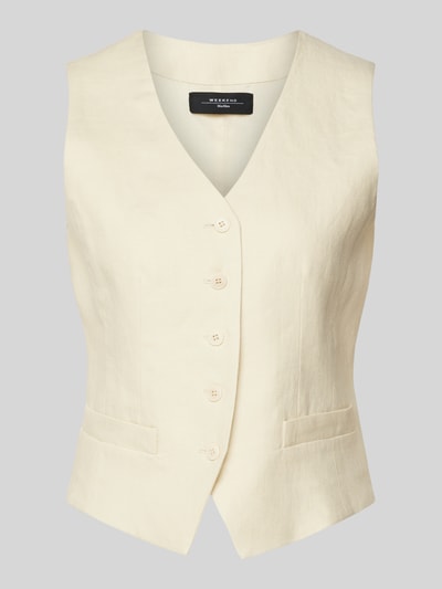 Weekend Max Mara Gilet van linnen met knoopsluiting, model 'PACCHE' Zand - 2