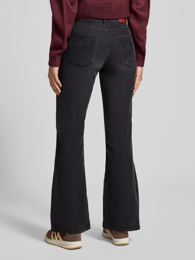 Pepe Jeans Spodnie sztruksowe o rozkloszowanym kroju z mieszanki bawełny model ‘WILLA’ Czarny 5