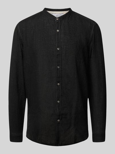 FIL NOIR Regular Fit Businesshemd aus reinem Leinen Modell 'ANCONA' Black 2