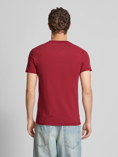 Superdry T-shirt met labelstitching Bordeaux - 5