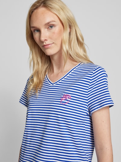 Tom Tailor T-shirt met V-hals Koningsblauw - 3