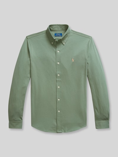 Productfoto, regular fit vrijetijdsoverhemd van puur katoen in lichtgroen met knoopsluiting en kraag, Regular Fit Freizeithemd aus reiner Baumwolle van Polo Ralph Lauren, Heren vrijetijdsoverhemd
