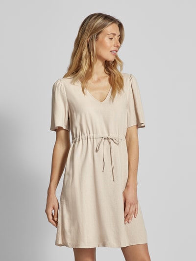 Vero Moda Mini-jurk met strikceintuur, model 'MYMILO' Taupe - 4