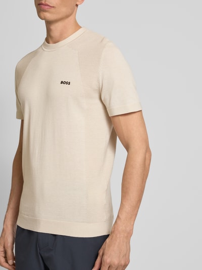 BOSS Green T-Shirt mit Label-Print Beige 3
